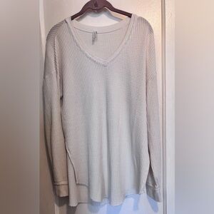 Z Supply Oversized waffle thermal top size XS off-white